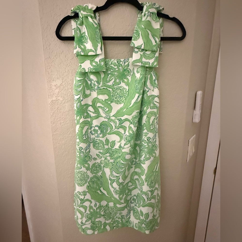 NWOT Lilly Pulitzer Green and White Skirted Romper